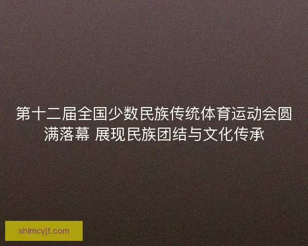 第十二届全国少数民族传统体育运动会圆满落幕 展现民族团结与文化传承