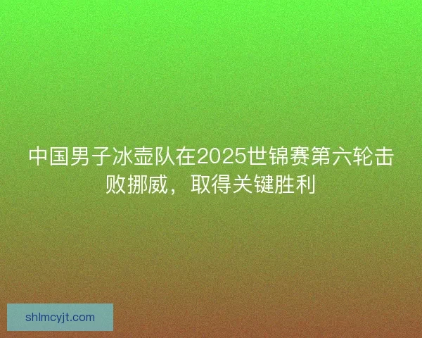 中国男子冰壶队在2025世锦赛第六轮击败挪威，取得关键胜利